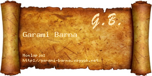 Garami Barna névjegykártya