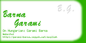barna garami business card